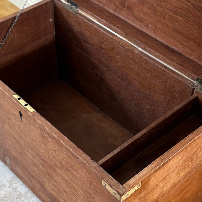 Original Vintage Campaign Teak Chest