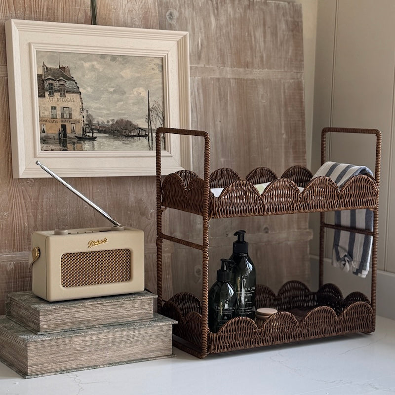 Decorative Faux Rattan Display Shelves