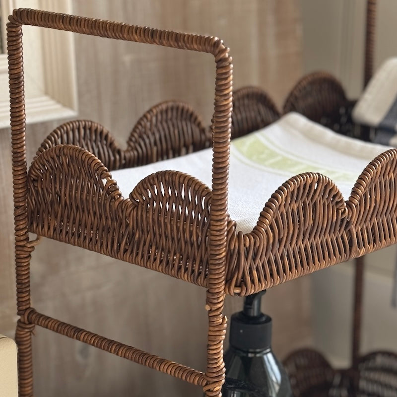 Decorative Faux Rattan Display Shelves