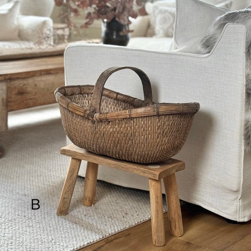 Vintage Chinese Harvest Basket