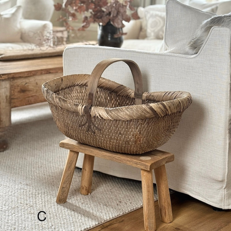 Vintage Chinese Harvest Basket