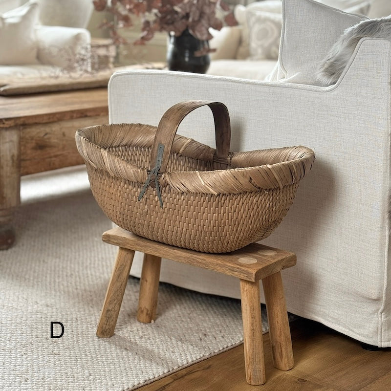 Vintage Chinese Harvest Basket