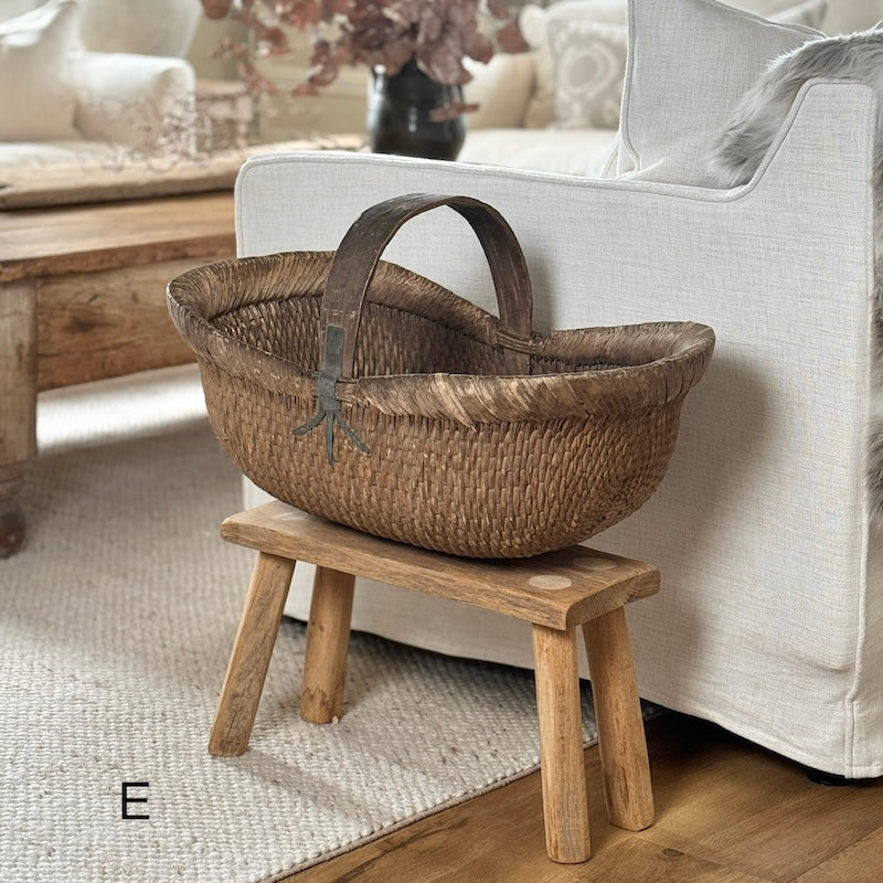 Vintage Chinese Harvest Basket
