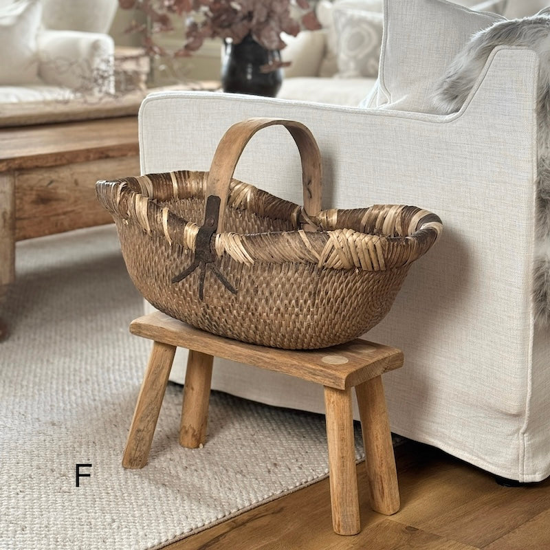 Vintage Chinese Harvest Basket