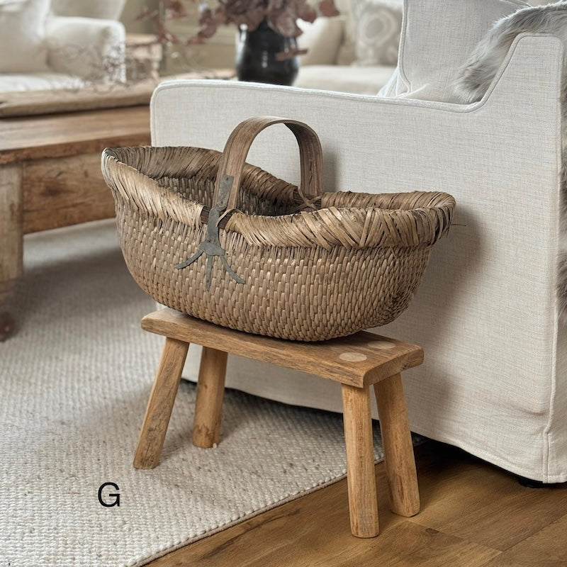 Vintage Chinese Harvest Basket