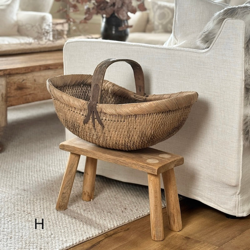 Vintage Chinese Harvest Basket