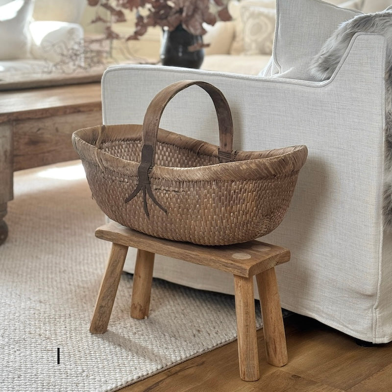 Vintage Chinese Harvest Basket