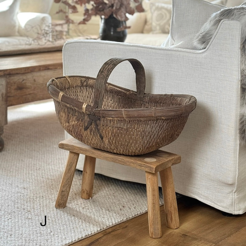 Vintage Chinese Harvest Basket