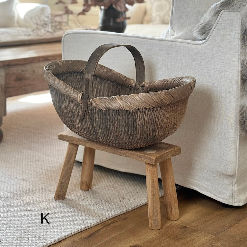 Vintage Chinese Harvest Basket