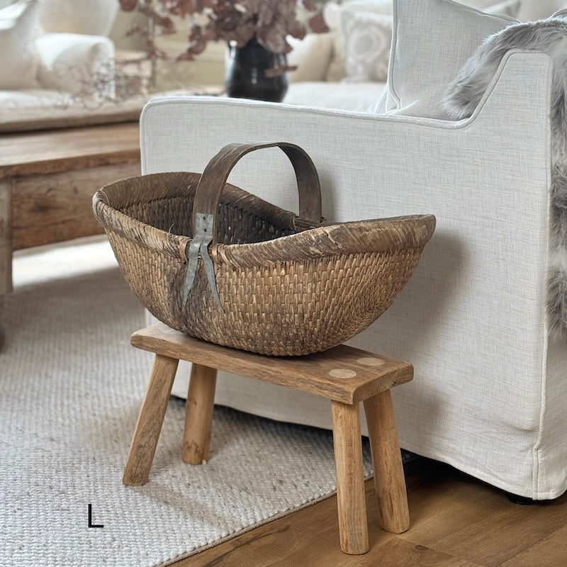 Vintage Chinese Harvest Basket