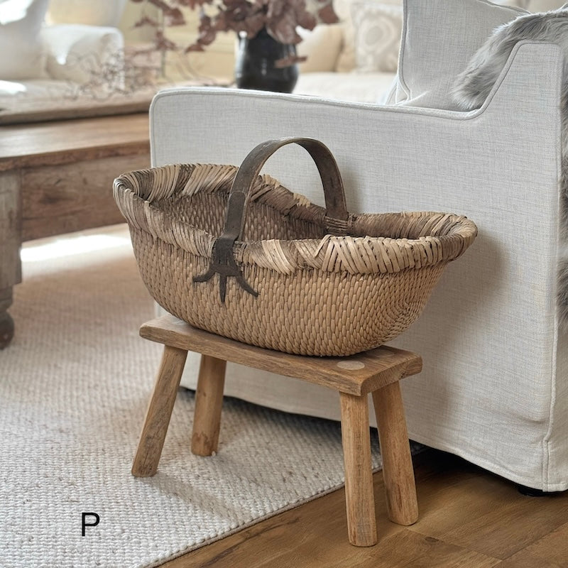 Vintage Chinese Harvest Basket
