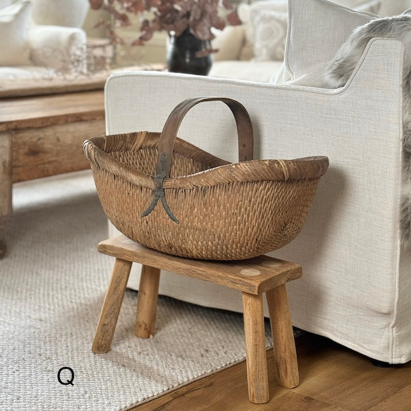 Vintage Chinese Harvest Basket