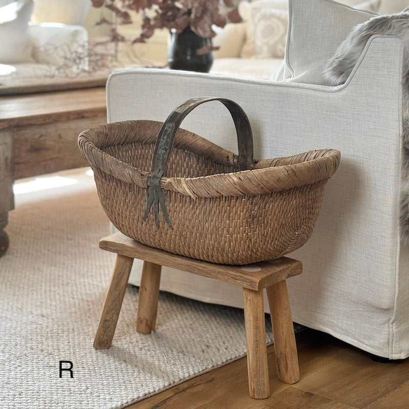 Vintage Chinese Harvest Basket