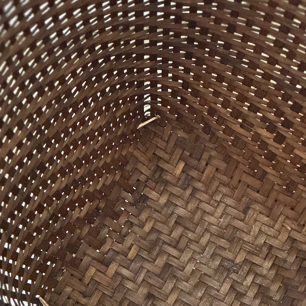 Woven Platted Rattan Basket With Lid