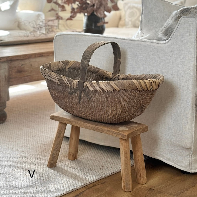 Vintage Chinese Harvest Basket