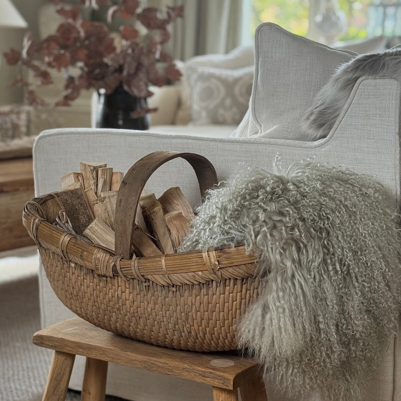 Vintage Chinese Harvest Basket