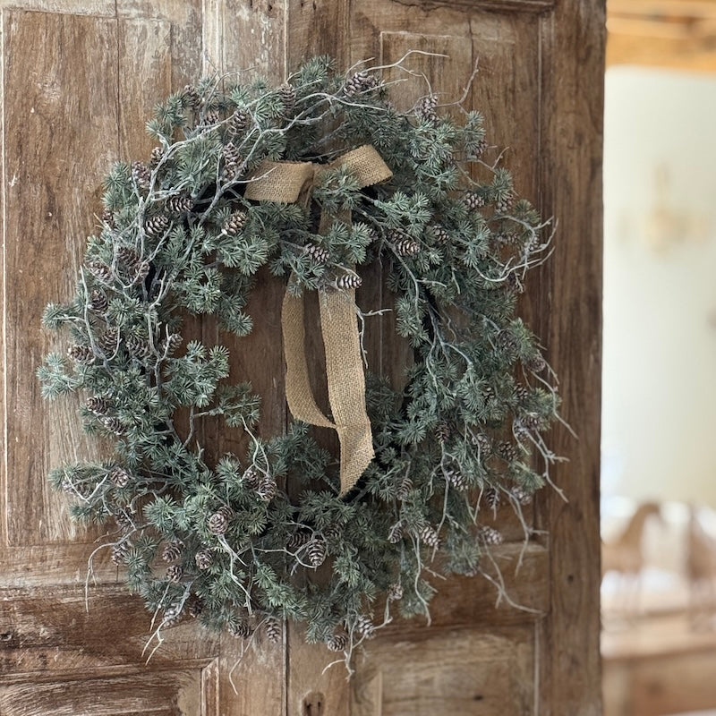 Faux Pinecone Pine Needle Wreath - 60cm
