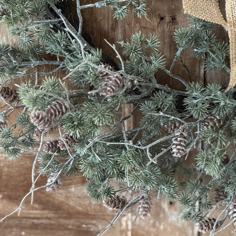 Faux Pinecone Pine Needle Wreath - 60cm
