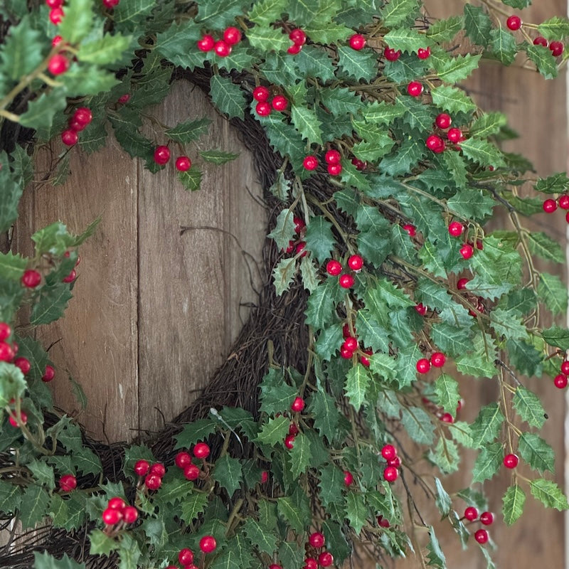 Extra Large Holly Berry Wreath - 71cm