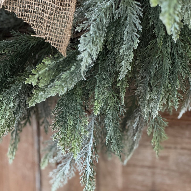 Large Snowy Green Fern Wreath - 61cm