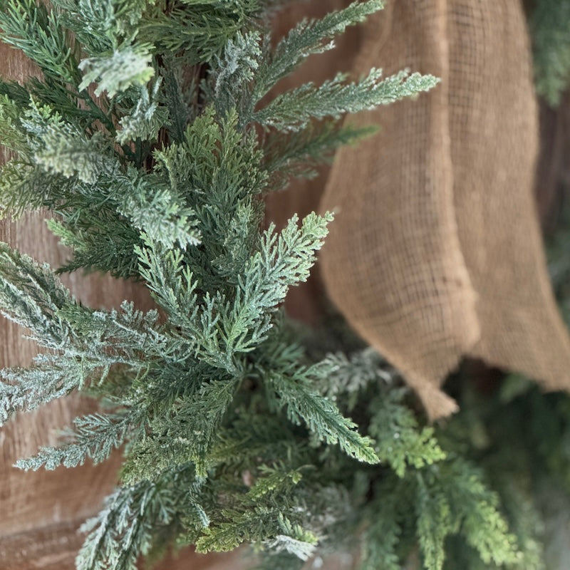 Large Snowy Green Fern Wreath - 61cm