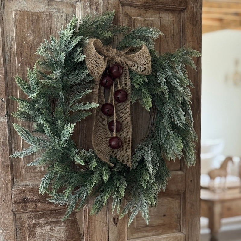 Large Snowy Green Fern Wreath - 61cm