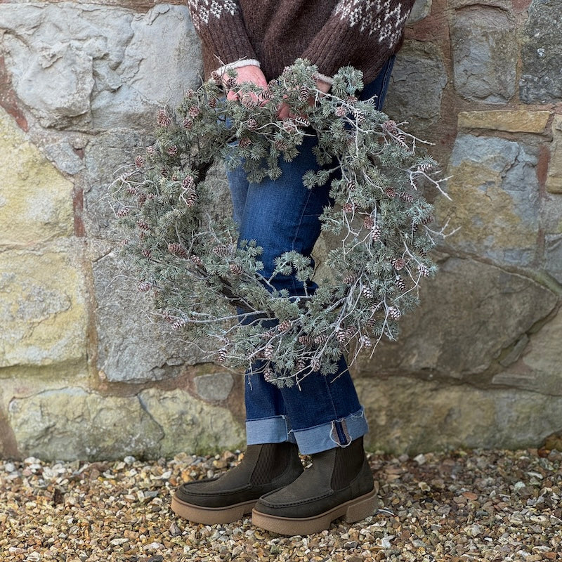 Faux Pinecone Pine Needle Wreath - 60cm