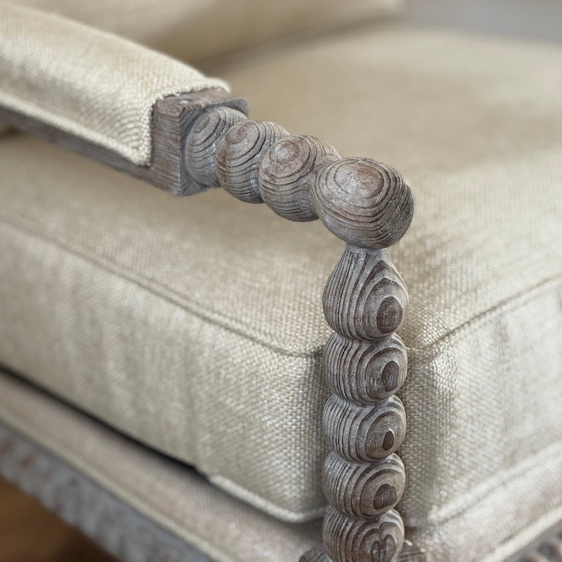 Spindle Linen Gold Indoor Outdoor Armchair