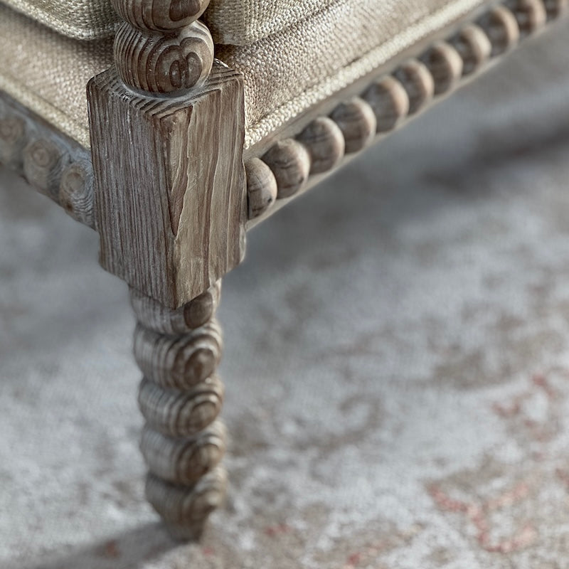 Spindle Linen Gold Indoor Outdoor Armchair