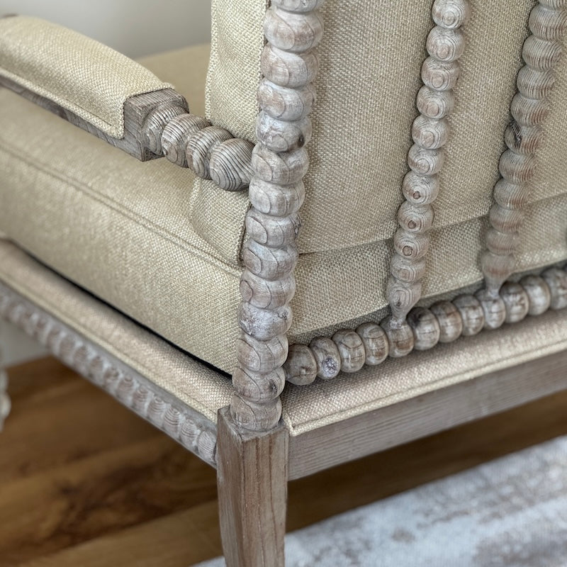 Spindle Linen Gold Indoor Outdoor Armchair