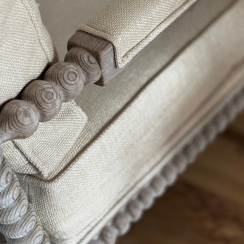 Spindle Linen Gold Indoor Outdoor Armchair
