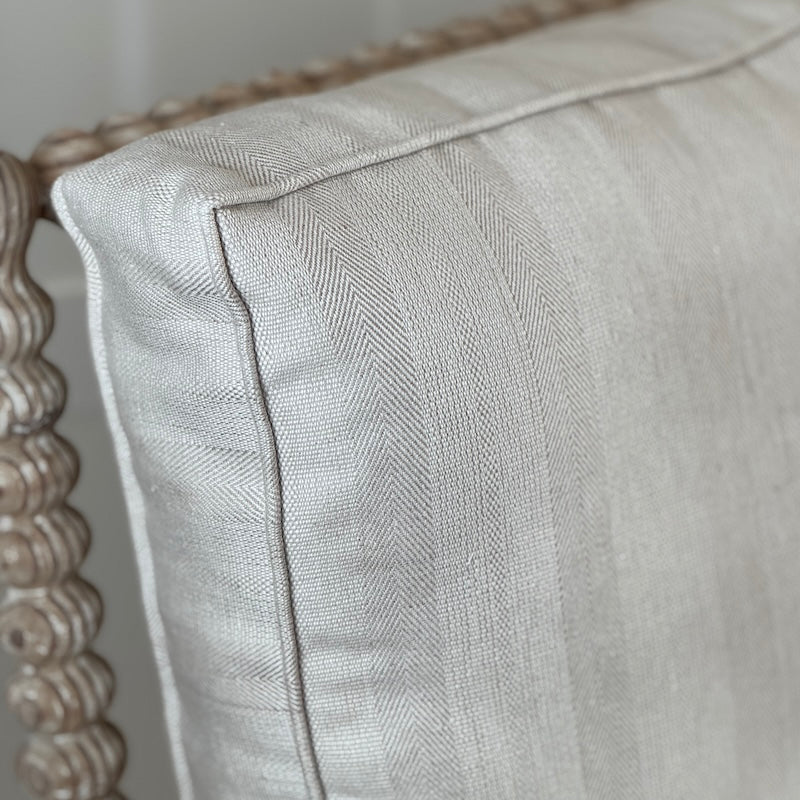 Spindle Linen Stripe Fabric Armchair