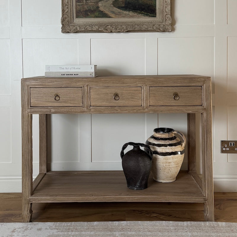 Henley Reclaimed Three Drawer Console Table