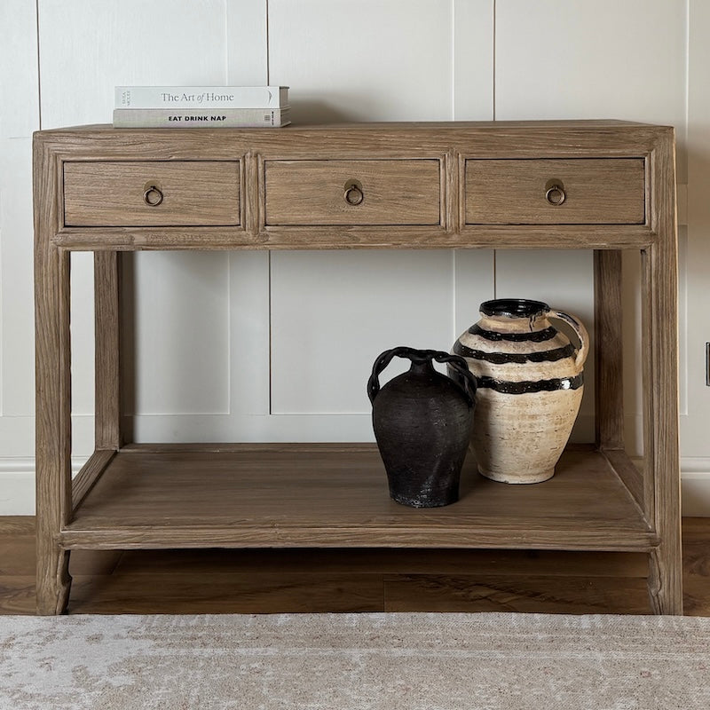Henley Reclaimed Three Drawer Console Table