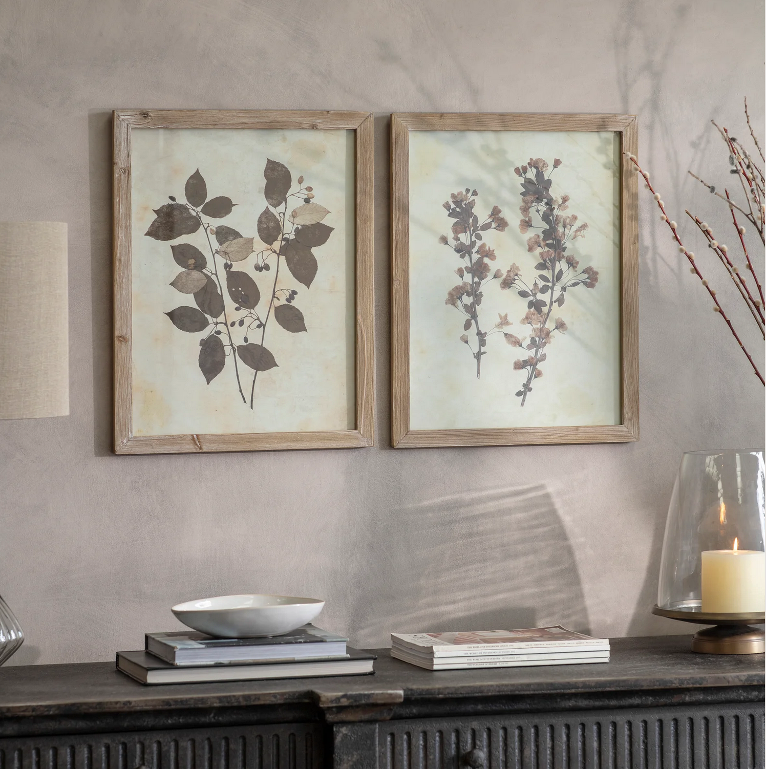 Mornington Ornamental Leaf Framed Prints - Set of Two – Cowshed Interiors