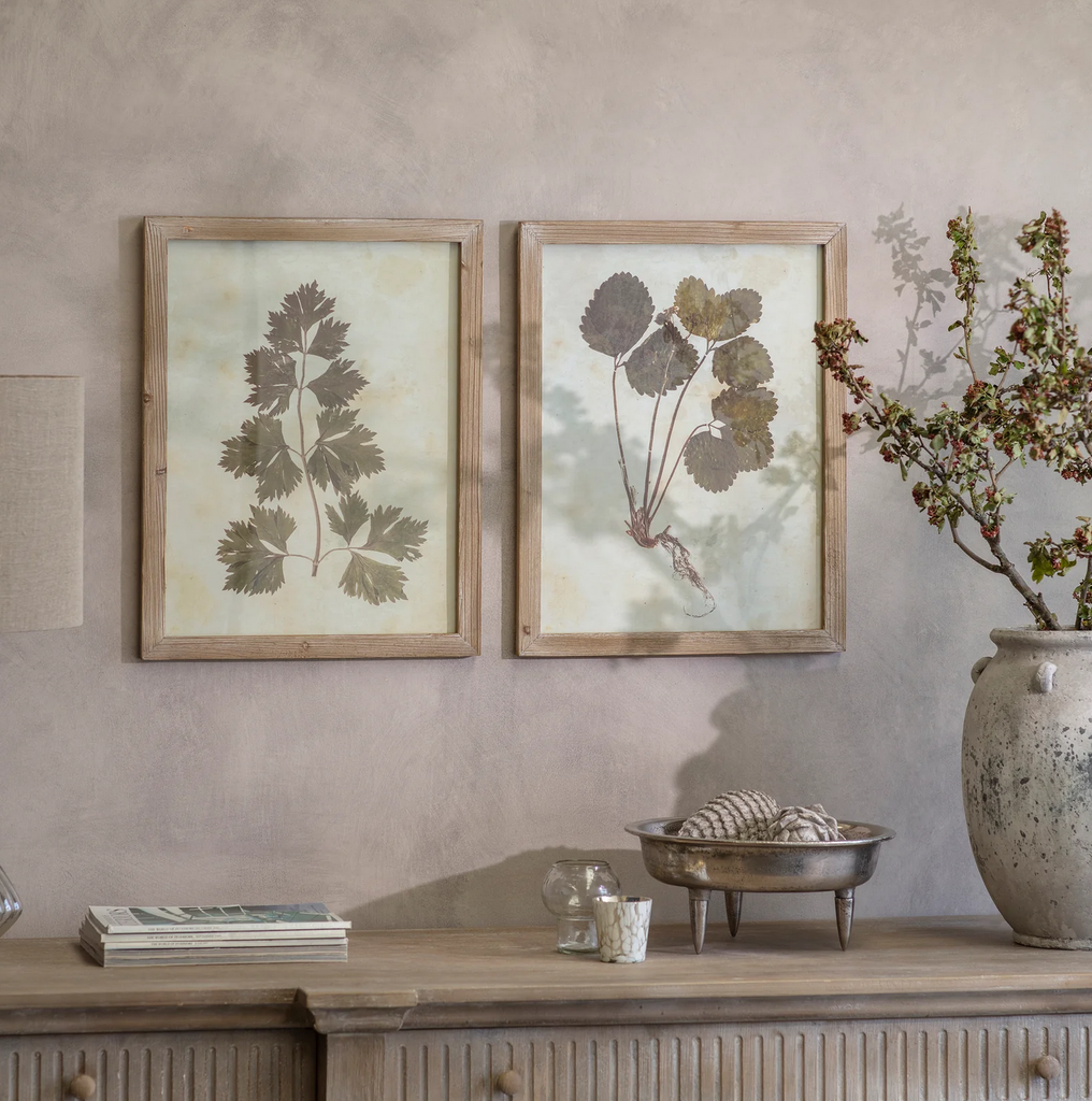 Mornington Rustic Leaf Framed Prints – Set of Two – Cowshed Interiors