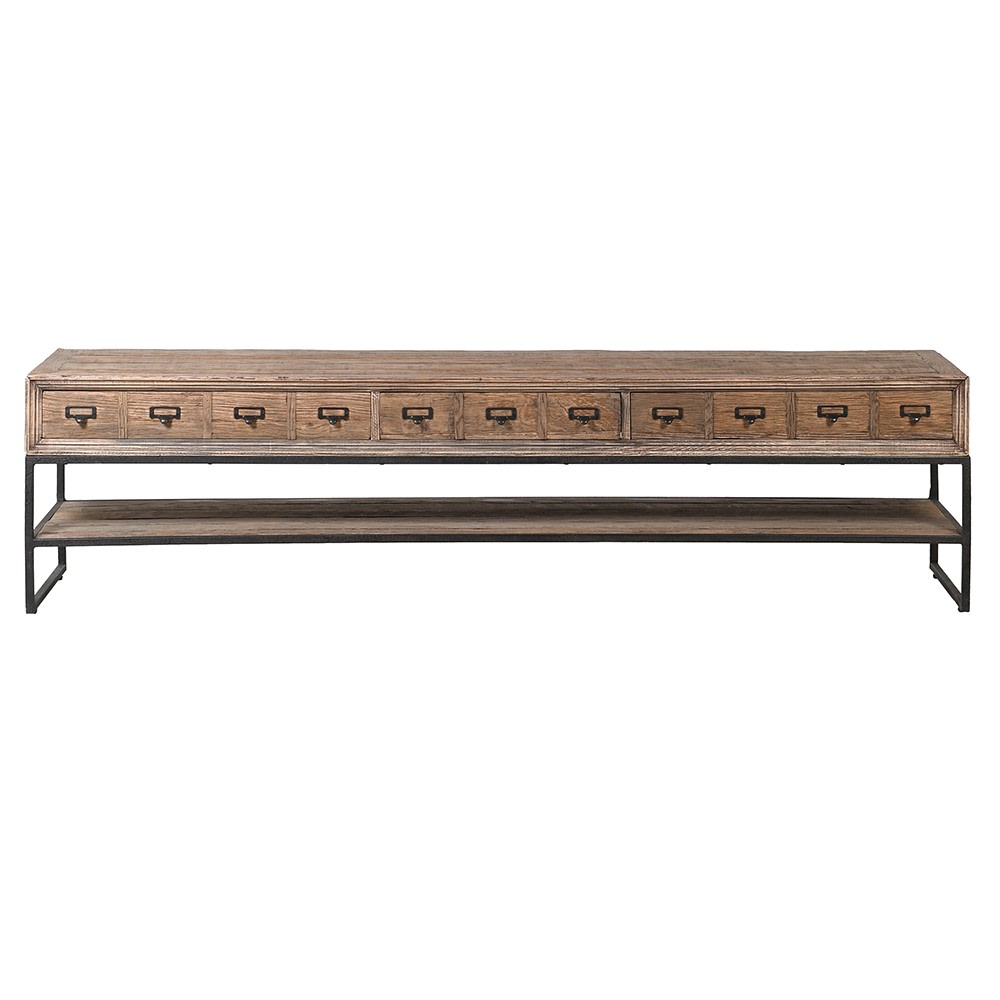 Shoreditch Reclaimed Oak 3 Drawer Entertainment Unit