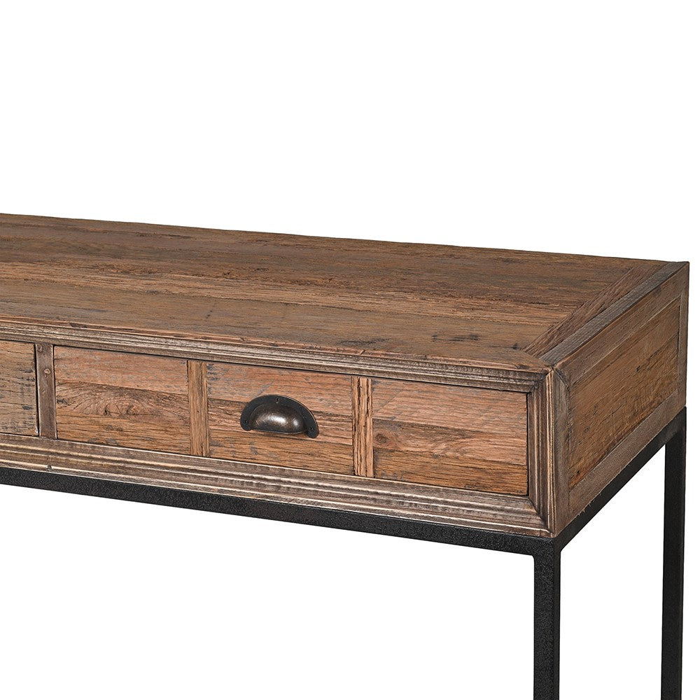 Shoreditch Reclaimed Oak 3 Drawer Console Table