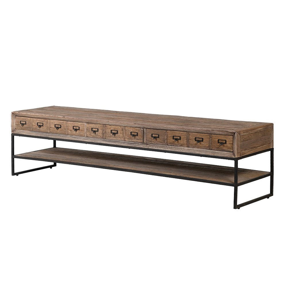 Shoreditch Reclaimed Oak 3 Drawer Entertainment Unit