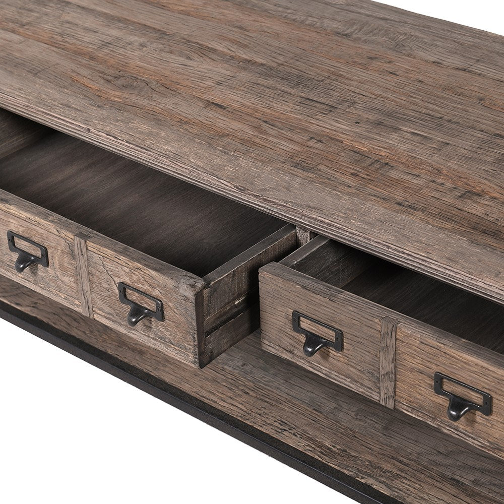 Shoreditch Reclaimed Oak 3 Drawer Entertainment Unit