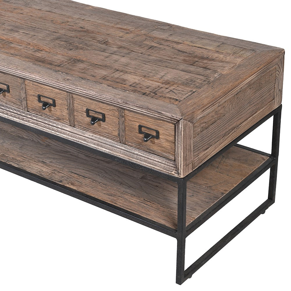 Shoreditch Reclaimed Oak 3 Drawer Entertainment Unit