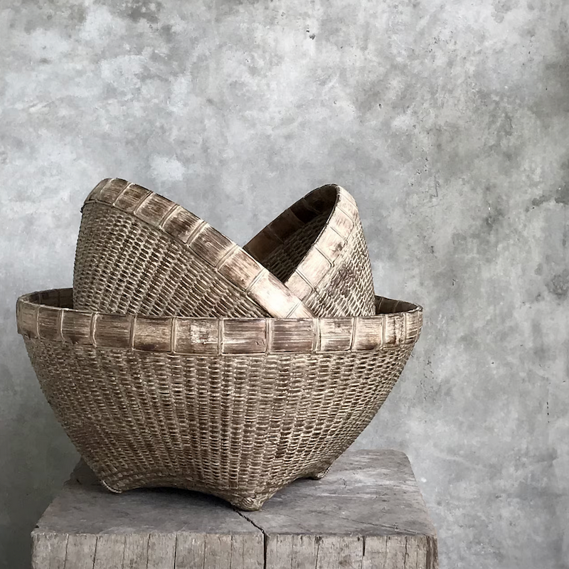 Vintage Style Rattan Woven Bowls