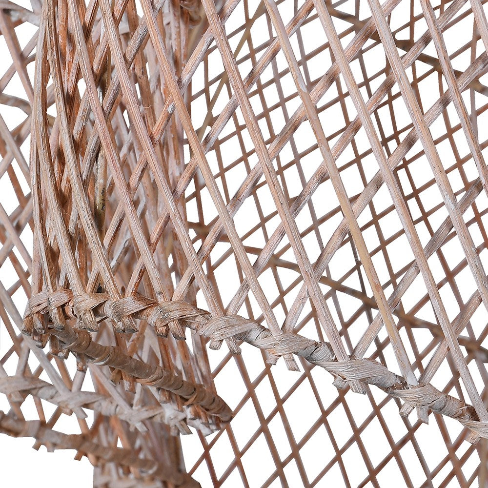 Scallop Rattan Whitewash Pendant Shade