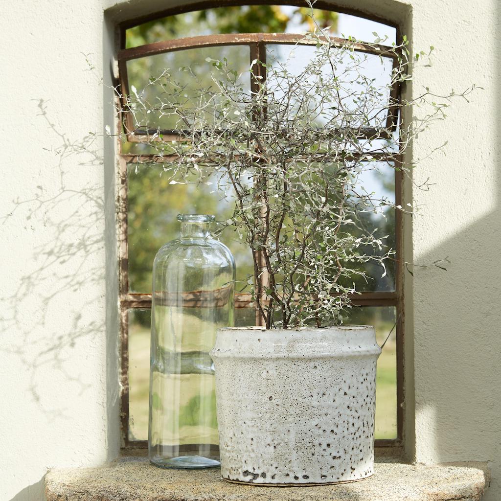 Neutral Mottled Glazed Pot Ava