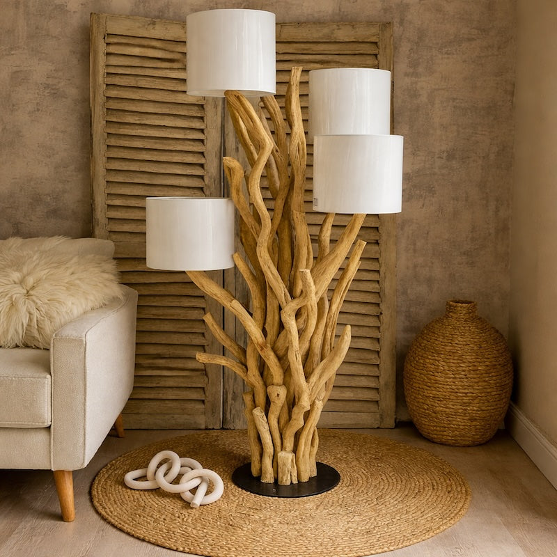 Natural Vine Multi-Arm Floor Lamp – Cowshed Interiors