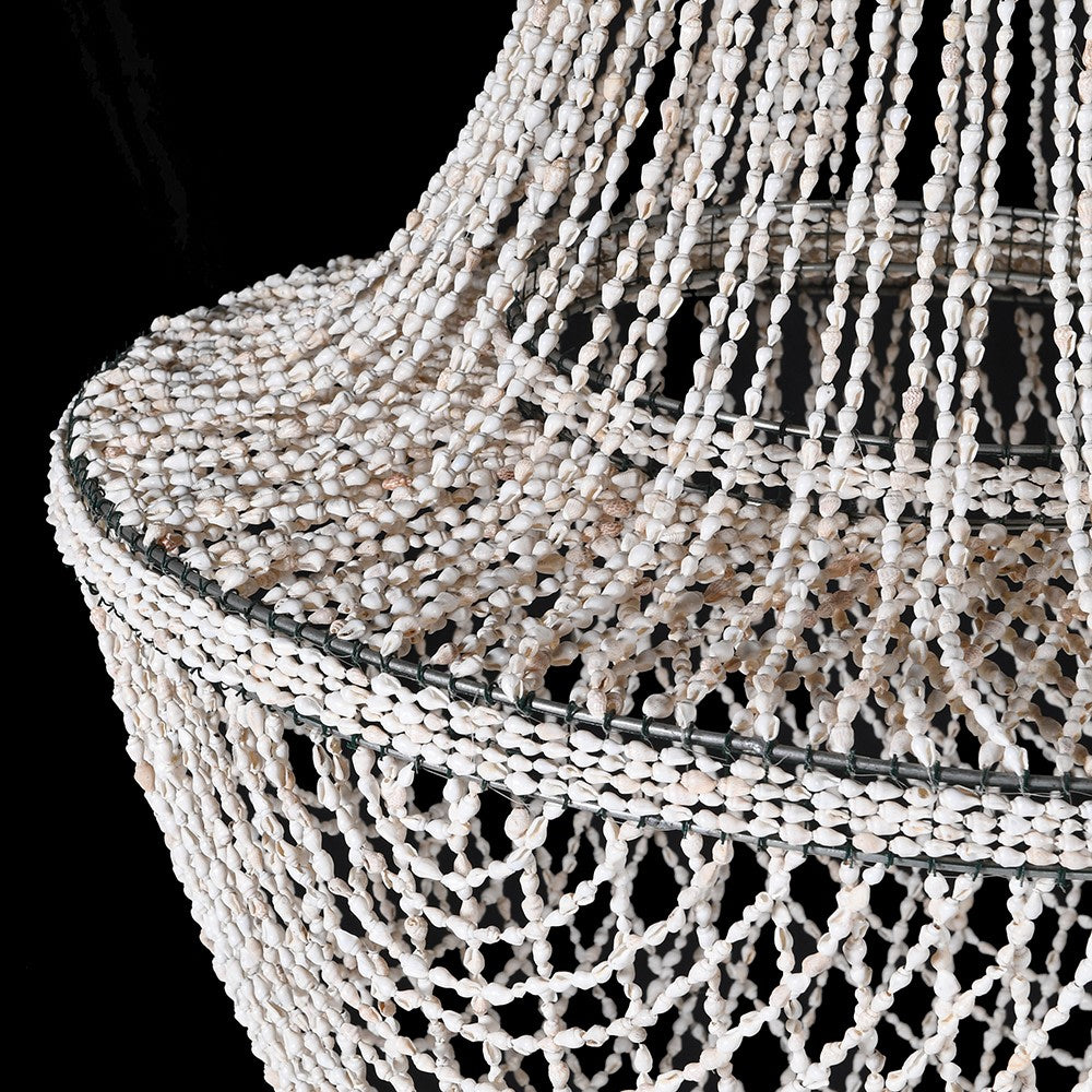 Shell Pattern Ceiling Hand Made White Shells Ceiling Shade – Cowshed Interiors