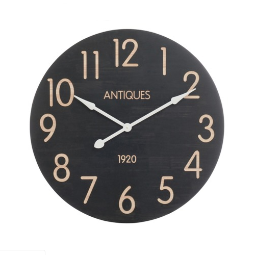 Wall Clock 'Antiques 1920' Black Beige Large