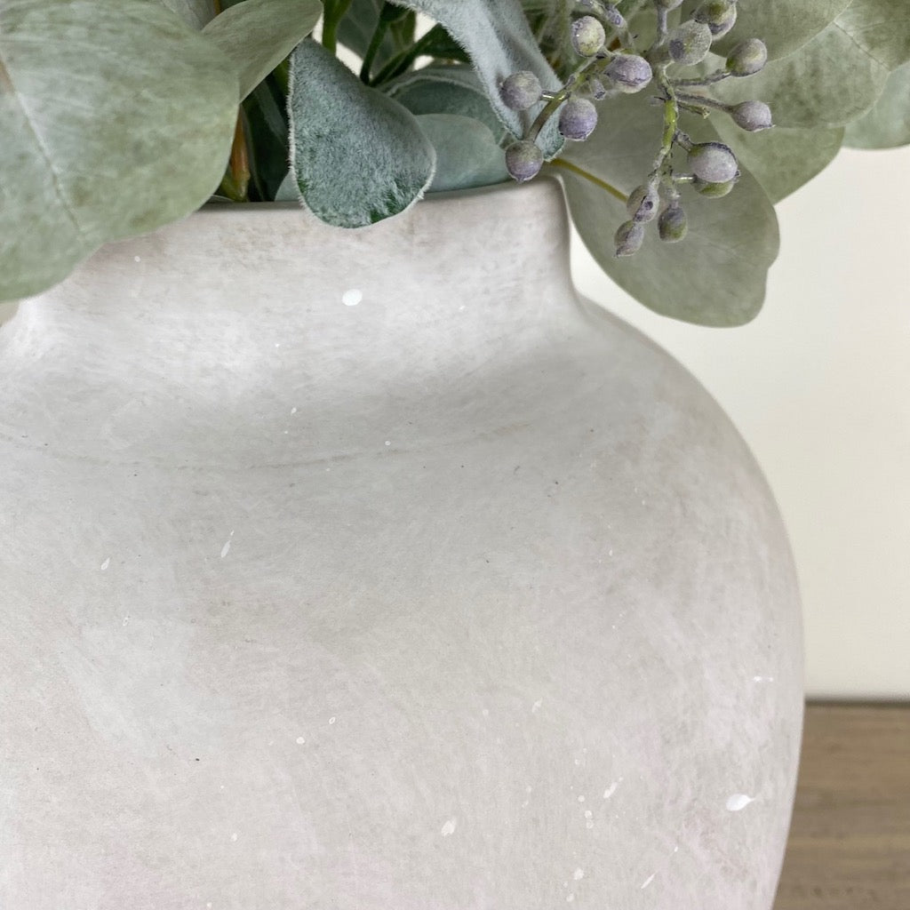Large Sleek Grey Smooth Vase