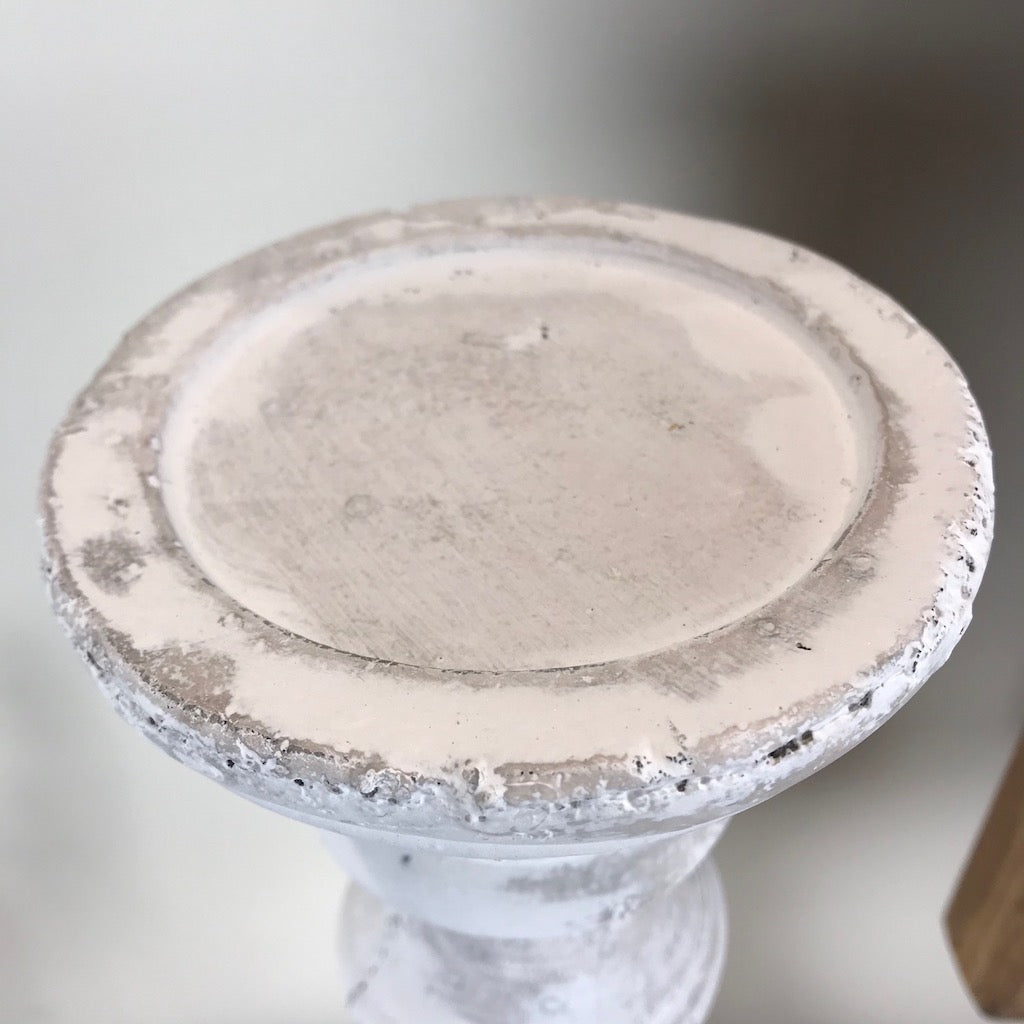 Whitewashed Stone Effect Candlestick