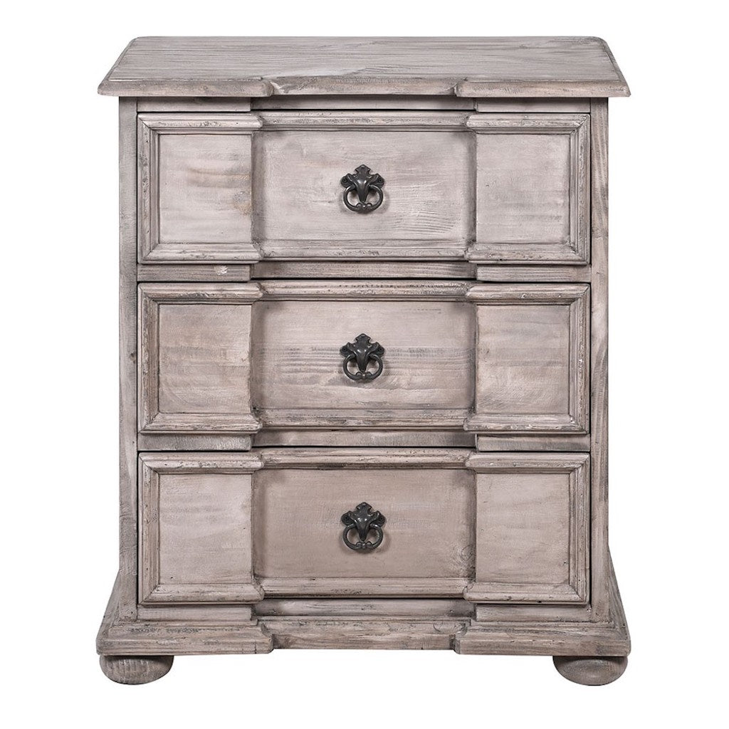 Breakfront 3 Drawer Bedside Chest of Drawers